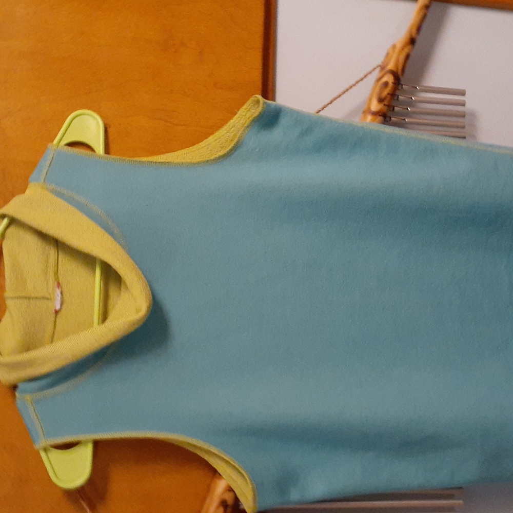 Lime and turquoise reversible sleeveless tunic  size large